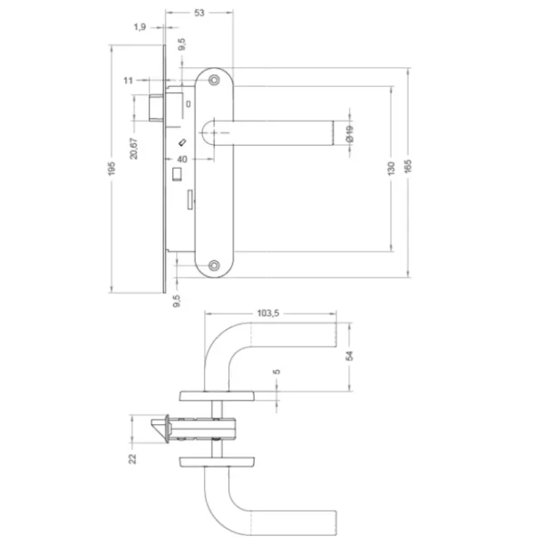 cerr. embutir futura b40 dormitorio inox (126351) - Imagen 5