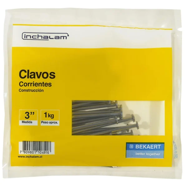 clavo envasado 3" corriente kg
