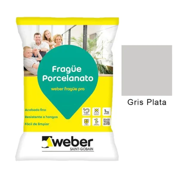 weber frague porcelanato gris plata 1 kg (qui1484)