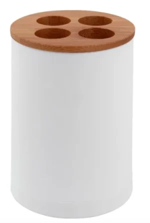 portacepillo blanco bamboo (822-01) duschy